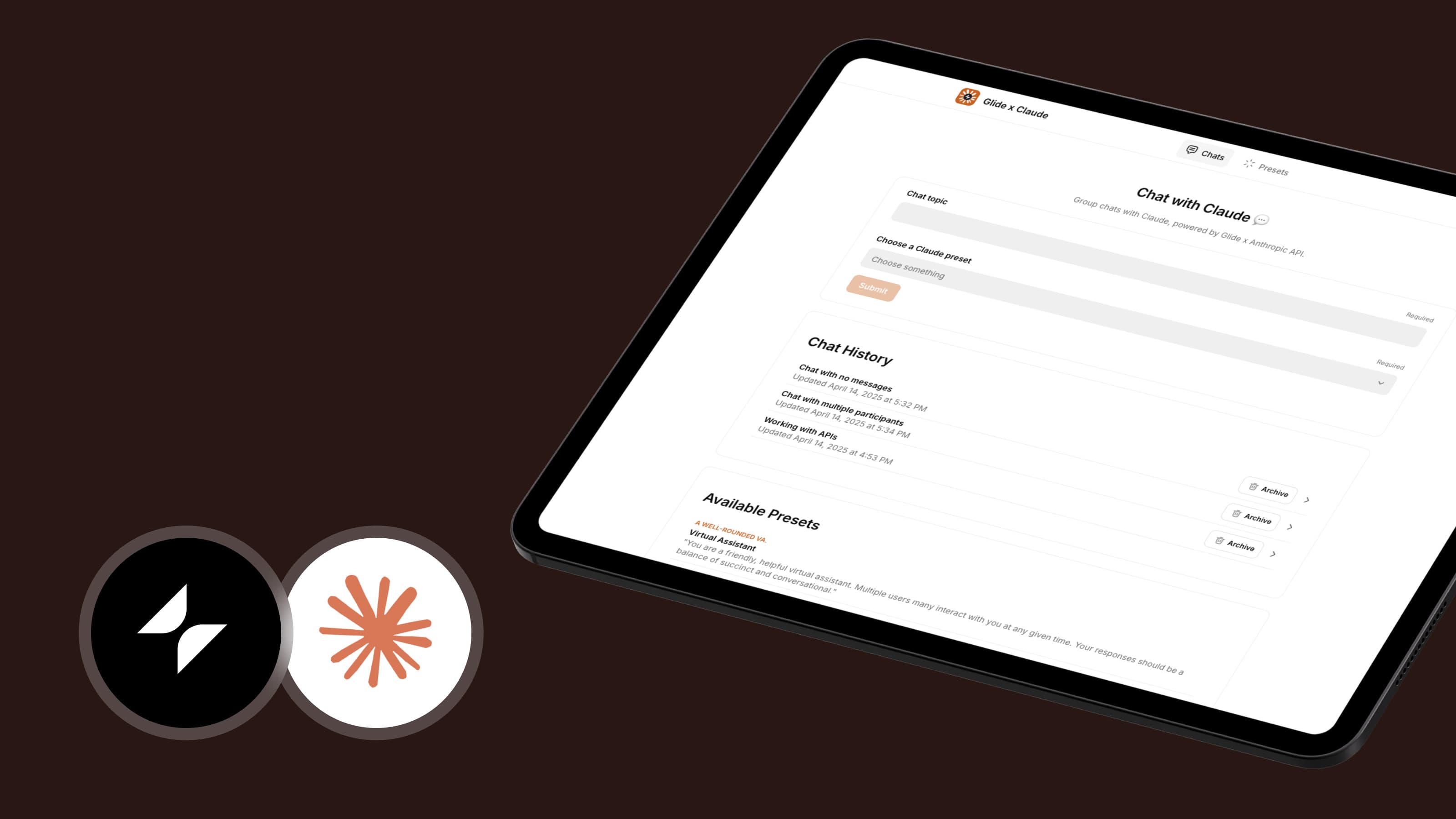 Building a custom Claude AI app with Glide and the Anthropic API