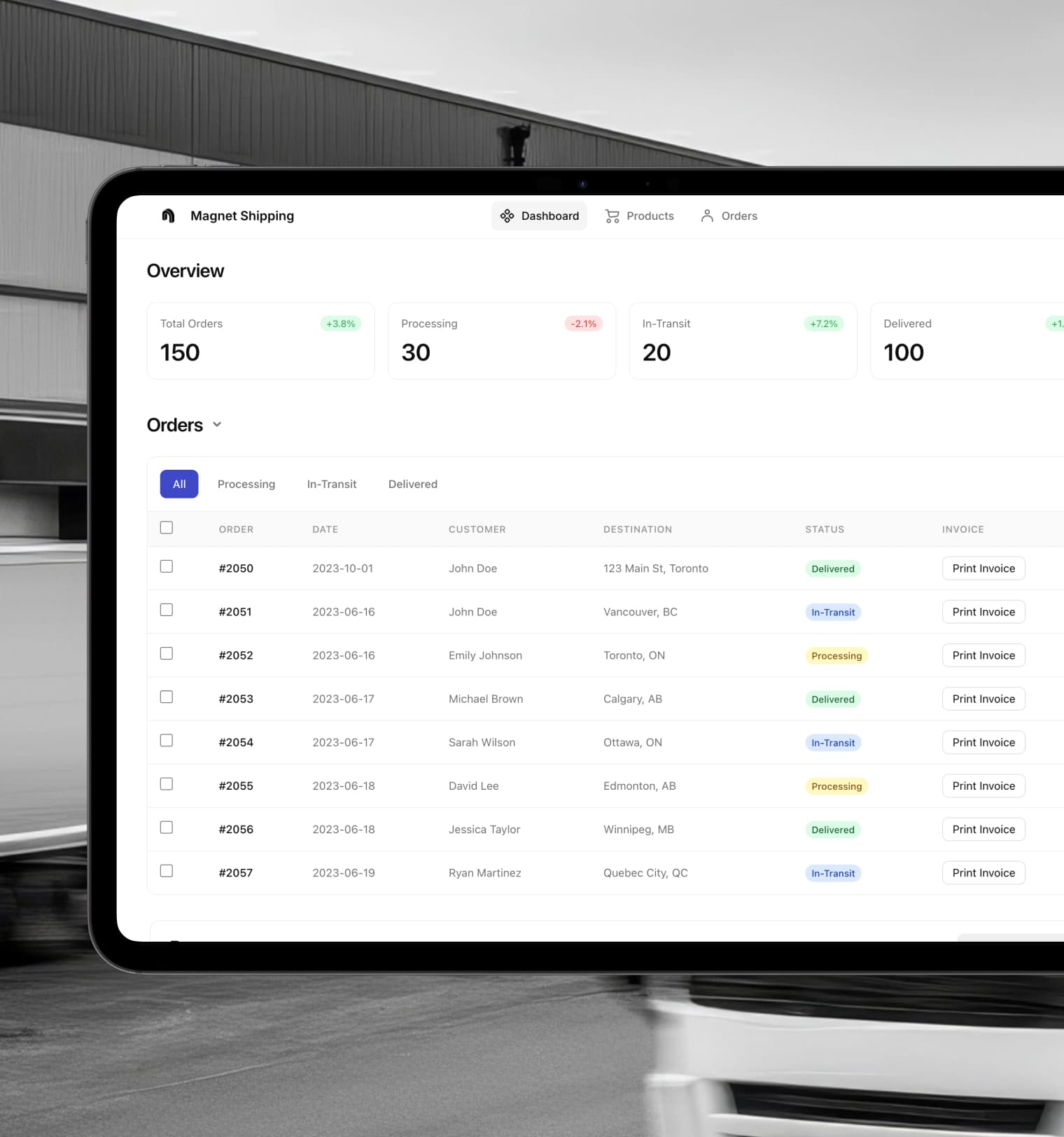 Build custom logistics management software with AI